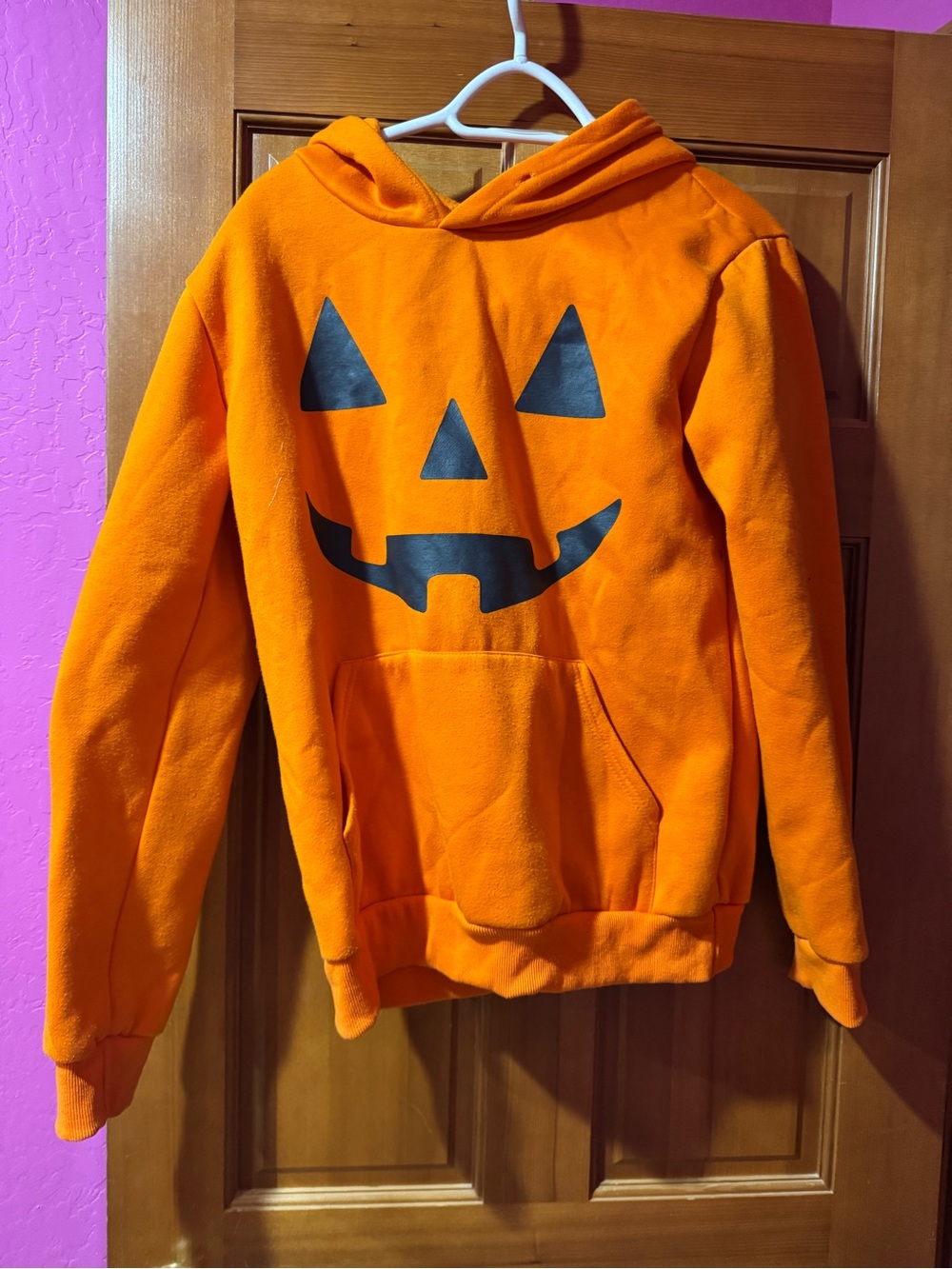 Halloween Pumpkin Face Orange Hoodie Sweatshirt for Women